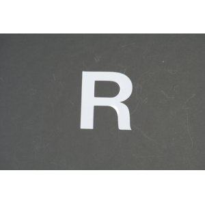 画像: ナンバーステッカー用文字　『R』　【ステッカー】 