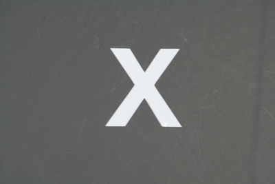 画像1: ナンバーステッカー用文字　『X』　【ステッカー】 