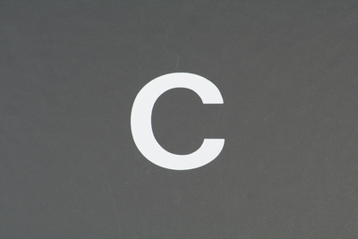 画像1: ナンバーステッカー用文字　『C』　【ステッカー】 
