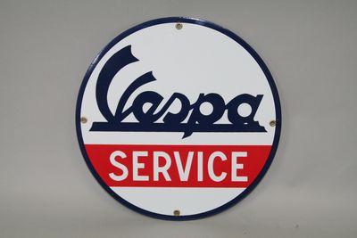 画像1: Vespa SERVICE 丸型プレート